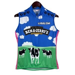 Pearl iZUMi Ben & Jerry's Sleeveless Cycling Jersey Sz Large Italy Made